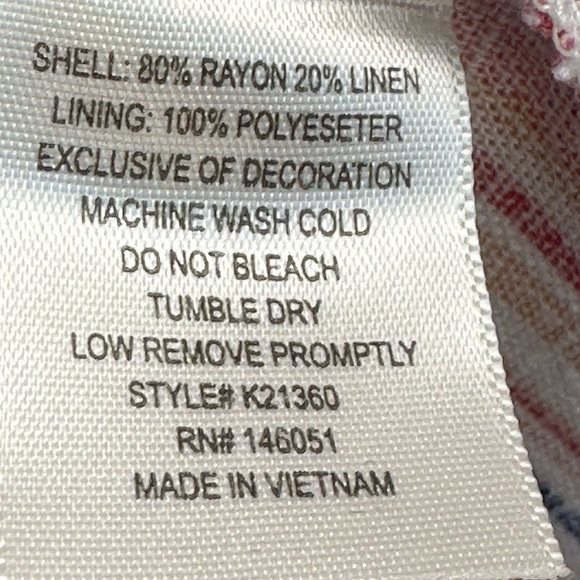 Monteau Kids Ruffle Cap Sleeve V Neck Striped Print Blouse - Pink Cream -size XL - Picture 5 of 6